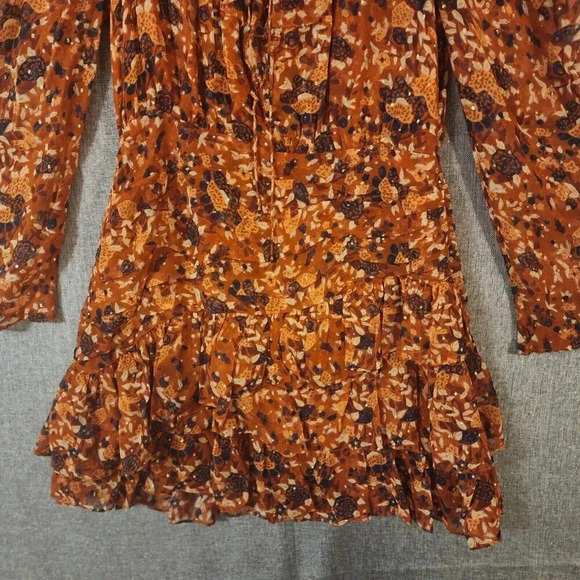NWOT $595 Ulla Johnson Cecily Mini Dress Women's Poppy Rust Orange Size 6 - Picture 8 of 9